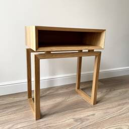 Wood Nightstand, Narrow Bedside Table With Drawer, Bed Side For Bedroom, Small Entryway Table, Bedroom Furniture - thumbnail 3
