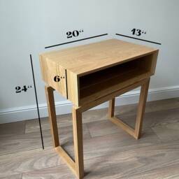Wood Nightstand, Narrow Bedside Table With Drawer, Bed Side For Bedroom, Small Entryway Table, Bedroom Furniture - thumbnail 4