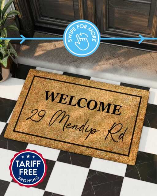 Address Doormat - Custom Door Mat Personalized Coir Welcome Housewarming Gift - image 1