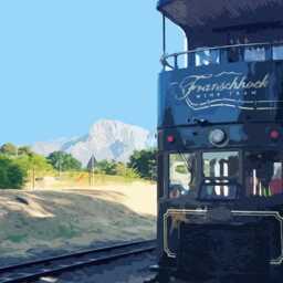 Franschhoek Travel Poster - Retro Vintage Style South Africa Art Print, Artwork, Capetown Wine Tram Postcard, Travel Print - thumbnail 3