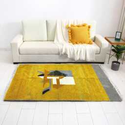 Handmade Wool Berber Rug Moroccan Azilal Carpet - thumbnail 3