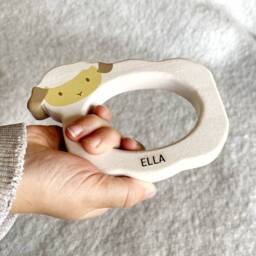 Personalised Wooden Lamb Baby Toy - Birthday Gift For