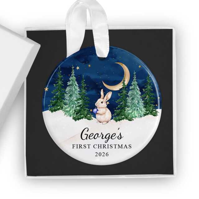 Personalised Baby's First Christmas Ornament - Custom 2026 Ceramic Keepsake Bauble Gift Box Included Ideal For Boys & Girls - image 1