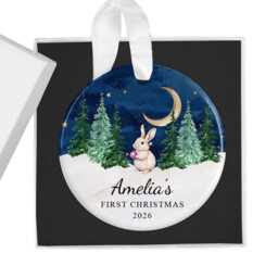 Personalised Baby's First Christmas Ornament - Custom 2026 Ceramic Keepsake Bauble Gift Box Included Ideal For Boys & Girls - thumbnail 2