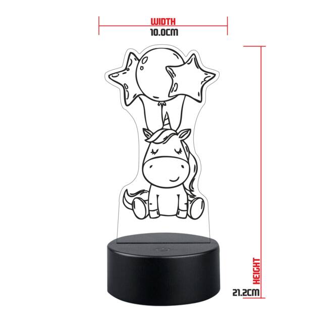 Personalised Unicorn Led Night Light Star & Balloon Design - image 1