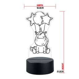 Personalised Unicorn Led Night Light Star & Balloon Design