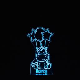 Personalised Unicorn Led Night Light Star & Balloon Design - thumbnail 2