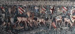 William Morris Holy Grail Tapestry Verdure With Deer & Shields Wall Hanging