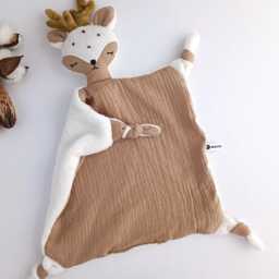 Reindeer Baby Comforter, Security Blanket, Double Gauze & Minky Deer Lovey - thumbnail 2