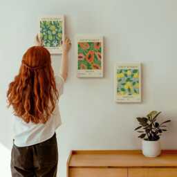 Canvas Set Of 3 - Fruity Patterns Lemons, Papayas, & Limes, Green Wall Art, Food Drinks Hanging Piece - thumbnail 3
