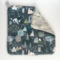 Adventure Awaits Cuddle Blanket, Mountain Minky Blankie, Lovey, Baby Gift, Boy Modern Nursery - thumbnail 3