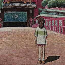 Spirited Away Woven Blanket - Chihiro Haku Bathhouse Tapestry Throw - 47x60 Inches - thumbnail 4