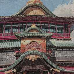 Spirited Away Woven Blanket - Chihiro Haku Bathhouse Tapestry Throw - 47x60 Inches - thumbnail 2