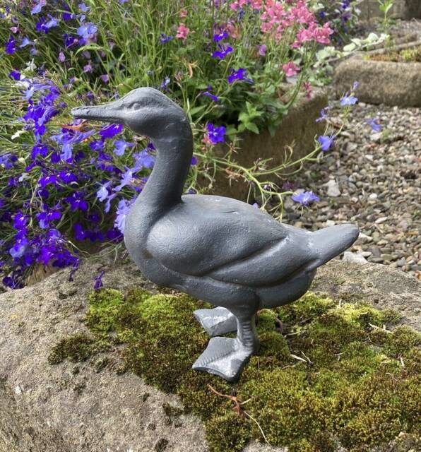 Cast Iron Duck - Lead Effect Finish Garden Ornament - image 1