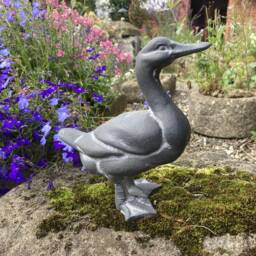 Cast Iron Duck - Lead Effect Finish Garden Ornament - thumbnail 2