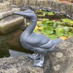 Cast Iron Duck - Lead Effect Finish Garden Ornament - thumbnail 3