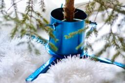 Blue Christmas Tree Stand, Decorations, Ornaments, Xmas Decorations - thumbnail 1