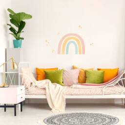 Pastel Watercolor Rainbow Wall Sticker Plastic-Free Kids Decor - thumbnail 4