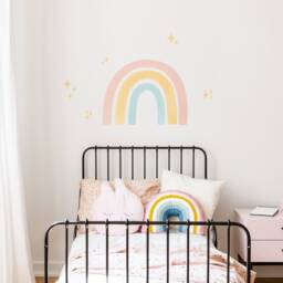 Pastel Watercolor Rainbow Wall Sticker Plastic-Free Kids Decor - thumbnail 2