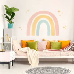 Pastel Watercolor Rainbow Wall Sticker Plastic-Free Kids Decor - thumbnail 3