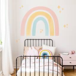 Pastel Watercolor Rainbow Wall Sticker Plastic-Free Kids Decor