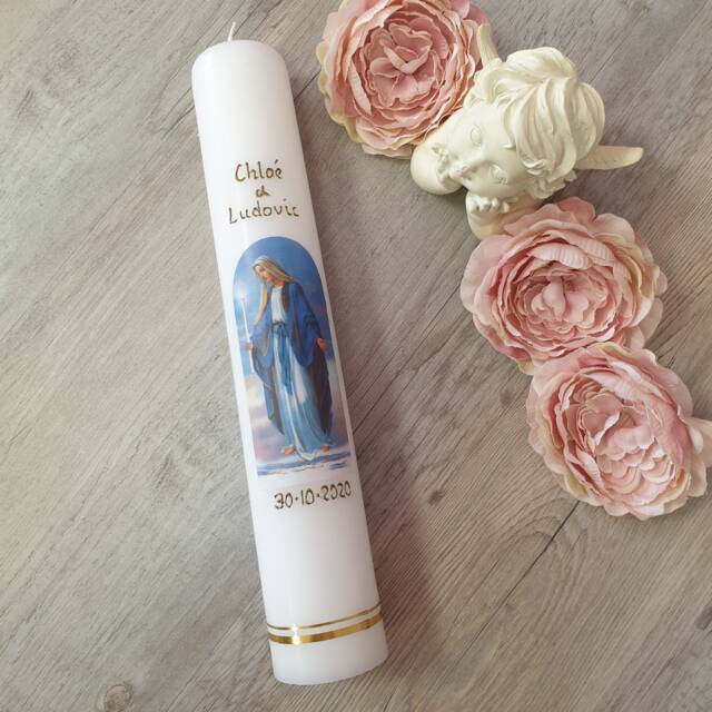 Personalized Catholic Candle - Virgin Mary - image 1