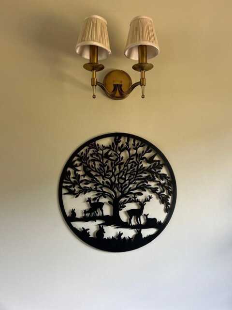 Black Woodland Tree Of Life Metal Garden Outdoor Wall Art Plaque 50cm Diameter - image 1
