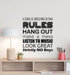 Girls Bedroom Rules Decal Wall Poster Playroom Door Sign Nursery Girl Decor Vinyl Sticker Kids Quote Children Art 827 - thumbnail 1