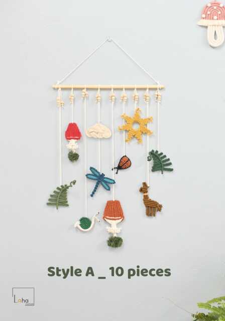 Macrame Summer Garden Wall Hanging Woodland Nursery Decor - image 1