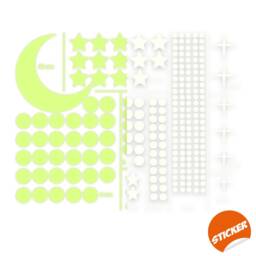 Glowing Ceiling Stickers- Starry Sky Wall Decal - Glow in The Dark Stars Crescent Sticker Moonlight Luminescent Mural - thumbnail 2