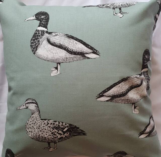 Green Duck/Bird Cotton Cushion Cover/ Pillow
