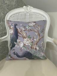 Handmade Cushion Cover in Laura Ashley Belvedere, Peacock Print, The Purple Colour Way, Various Sizes Available