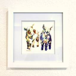 Baby Goats Watercolor - Print Of Original Painting Goat Kids Art Modern Farmhouse Decor - thumbnail 2