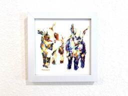 Baby Goats Watercolor - Print Of Original Painting Goat Kids Art Modern Farmhouse Decor - thumbnail 1