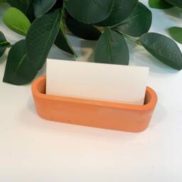 Personalized Modern Concrete Business Card Holder - Minimalist Desk Accessory Custom Office Decor - thumbnail 4