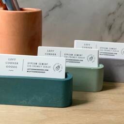 Personalized Modern Concrete Business Card Holder - Minimalist Desk Accessory Custom Office Decor - thumbnail 3