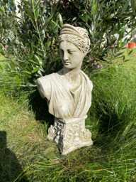 Athena Stone Bust Statue - Reconstituted Greek Goddess Concrete Outdoor Decoration Garden Ornament - thumbnail 1