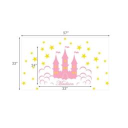 Castle Wall Decal, Fairy Princess Personalized Decal For Girls, Sticker Nursery Baby Room Decor Art - thumbnail 3