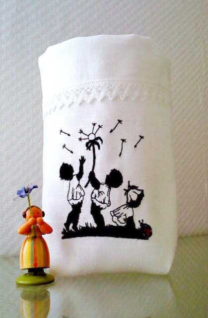 Mother's Day Light Bag Gift Dandelion Plain Embroidered Paper Cut Linen - image 1