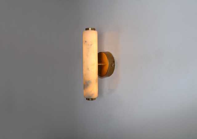 Alabaster Wall Sconce Light , Marble Cylinder Lamp Vanity Fixture, Sconce, Lamp, Small Lighting, Stone Lamp - image 1