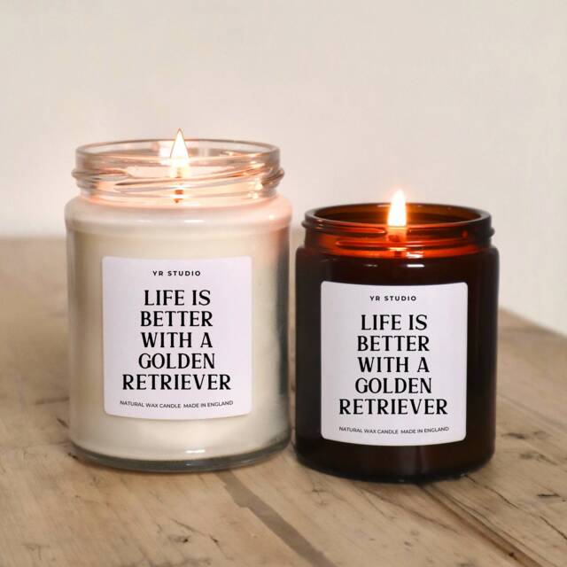 Golden Retriever Gift Candle, Life Is Better With Retriever, Dog Gifts For Owners, Lover Gift, Funny - image 1