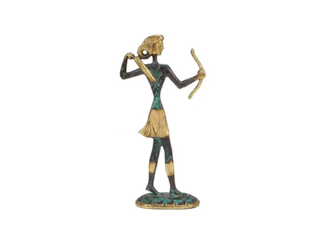 Handmade Bronze Artemis Statue, Goddess Of Hunt, Greek Mythology Decor, Museum Replica - image 1
