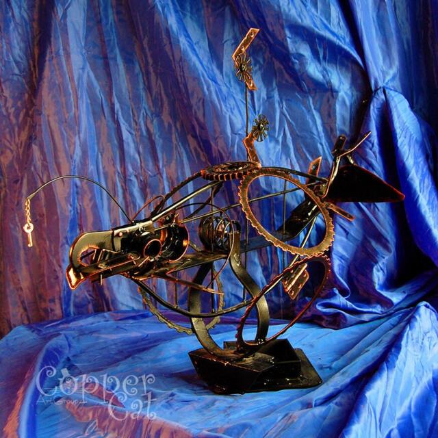 "Metal Art Sculpture ""In Search Of Purpose "" From ""Copper Cat Group" - image 1