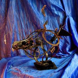 "Metal Art Sculpture ""In Search Of Purpose "" From ""Copper Cat Group" - thumbnail 1