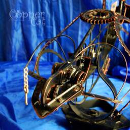 "Metal Art Sculpture ""In Search Of Purpose "" From ""Copper Cat Group" - thumbnail 4
