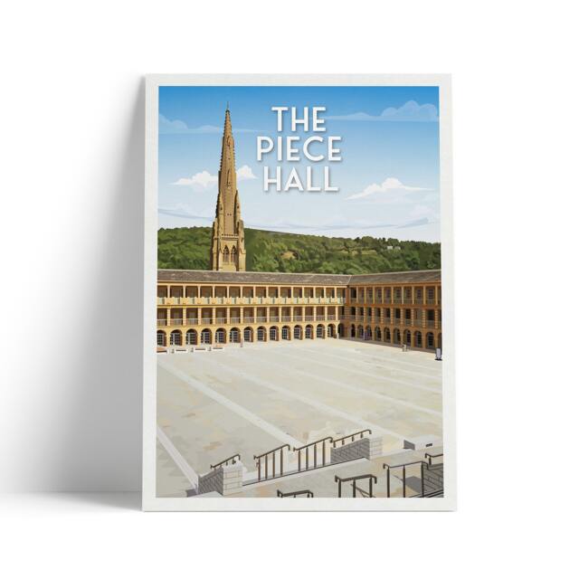 The Piece Hall Print - Travel Poster Halifax West Yorkshire England Wall Art - image 1