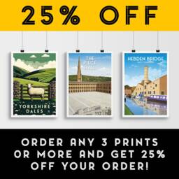 The Piece Hall Print - Travel Poster Halifax West Yorkshire England Wall Art - thumbnail 2