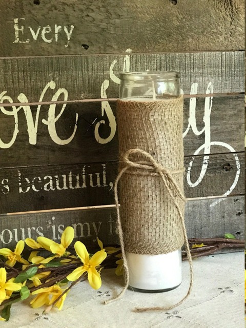 Burlap Candle