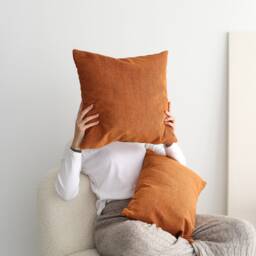 Linen Black Throw Pillow Cover, Modern & Comfy High Quality Lumbar Case, Invisible Zipper, Cozy Heavy Cushion Euro Sham - thumbnail 3