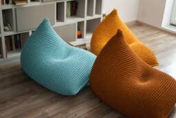 Gaming Office Chair, Cozy Floor Gaming Custom Bean Bags, Lounge Sofa Water Green/Rust/Mustard Colors, Gamer Chairs